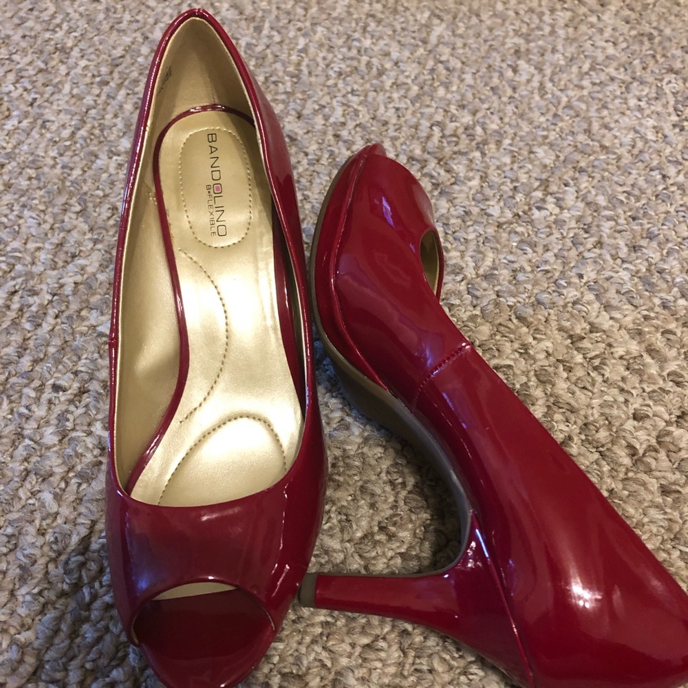 Bandolino Red Peep Toe Pumps
